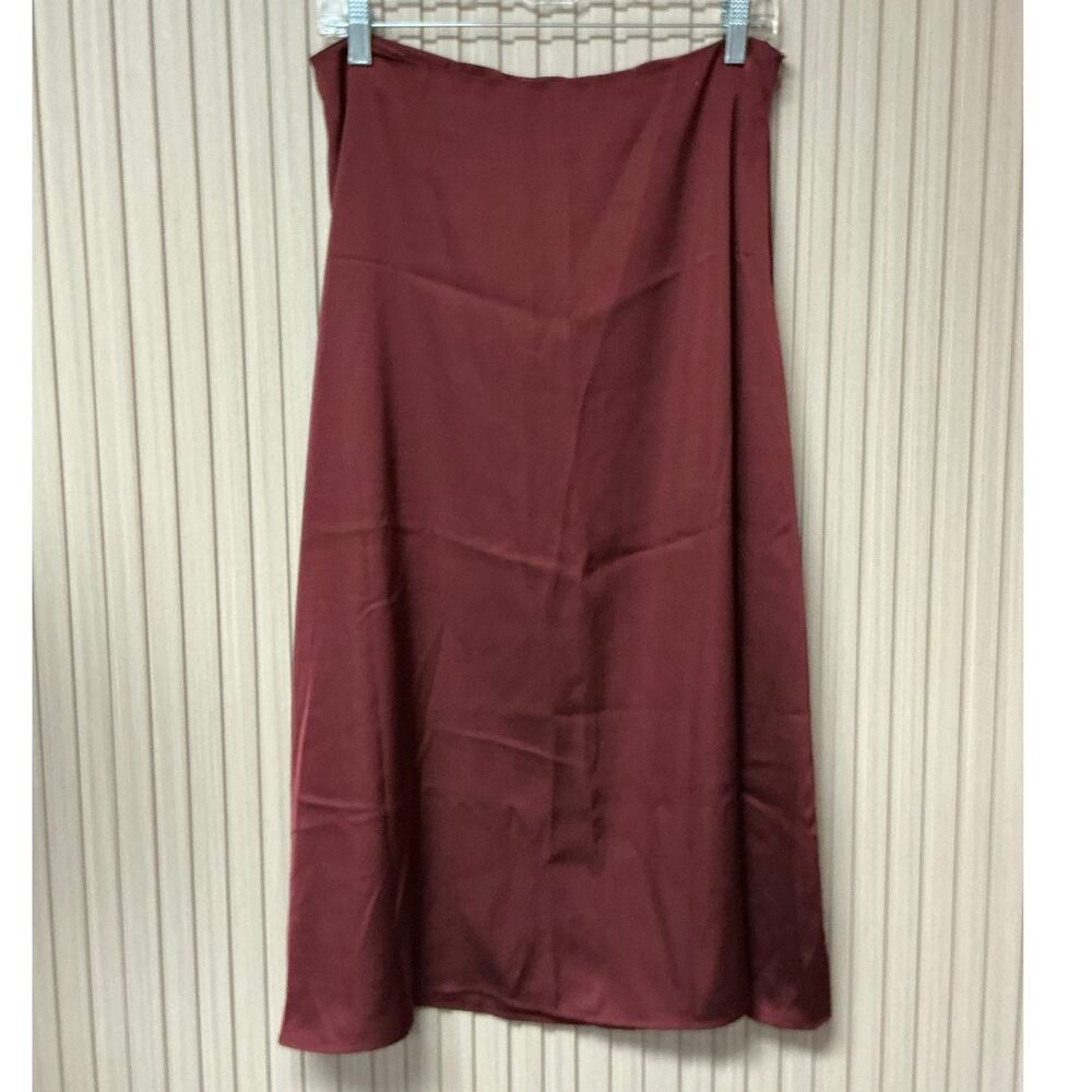 DAZY Solid Color Mermaid-Hem Maxi Skirt Burgundy Size XL